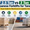 Used forklift Tanzania buyer guide comparing 2.5 ton and 3 ton Japanese forklifts for warehouse and logistics operations