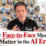 Yuichiro Watabe, CEO of EVERY TRADING, explaining why face-to-face meetings with overseas customers still matter in the AI era