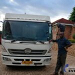 Customer photo of a HINO RANGER TRUCK after arrival and registration in Malawi from EVERYCAR.jp