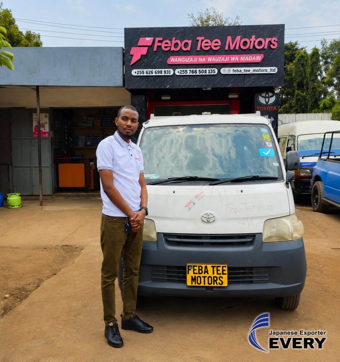 Customer delivery of a Japanese used TOYOTA LITEACE TRUCK in Tanzania