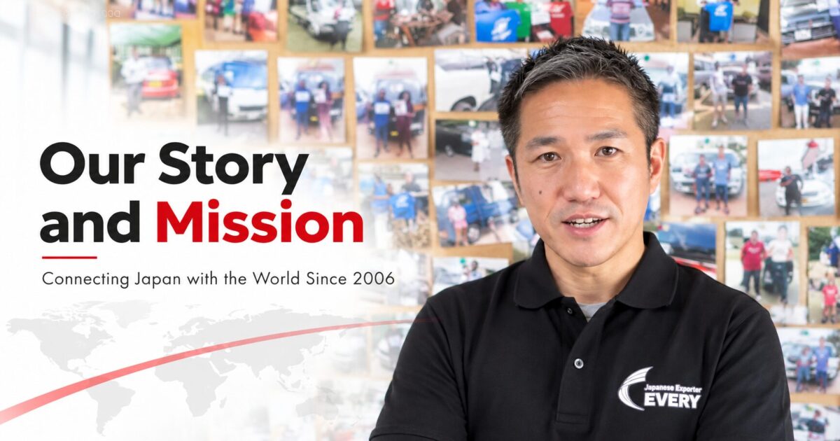 Yuichiro Watabe, CEO of EVERY TRADING, sharing the story and mission of the Japanese used vehicle exporter founded in 2006