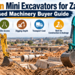 Mini excavator Zambia buyer guide comparing 3 ton and 5 ton Japanese used excavators for construction, drainage and foundation work