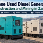 Diesel generator Zambia buyer guide showing Japanese used industrial generators for construction sites and mining support operations