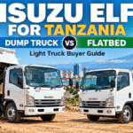 Isuzu Elf Tanzania dump truck and flatbed comparison