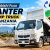 Mitsubishi Fuso Canter dump truck for construction work in Tanzania