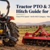 Tractor PTO Zambia buyer guide showing Japanese tractor 3-point hitch, PTO shaft and compatible rotary tiller attachment