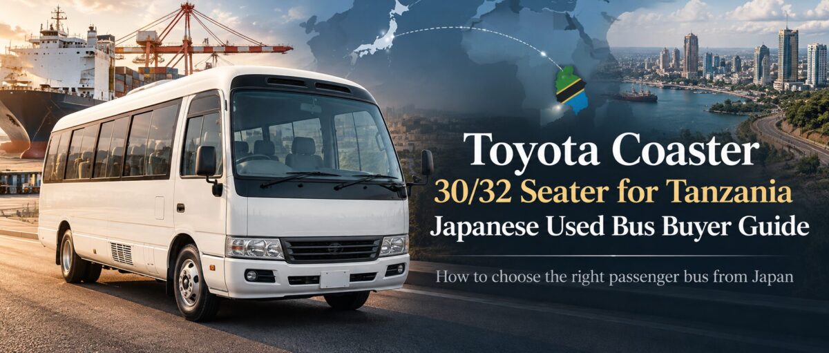 Used Toyota Coaster bus exported from Japan to Tanzania