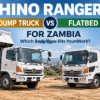 Hino Ranger Zambia dump truck vs flatbed comparison